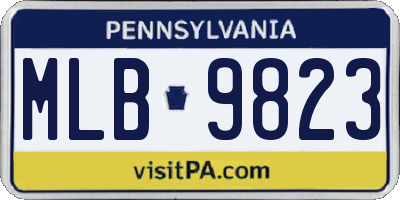PA license plate MLB9823