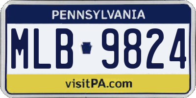 PA license plate MLB9824