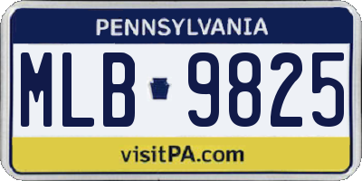 PA license plate MLB9825
