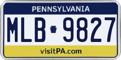 PA license plate MLB9827