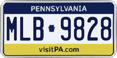 PA license plate MLB9828