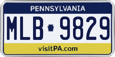 PA license plate MLB9829
