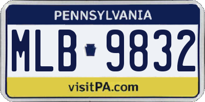 PA license plate MLB9832