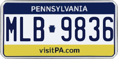 PA license plate MLB9836