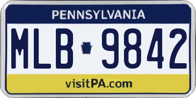 PA license plate MLB9842