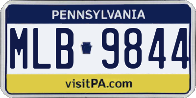 PA license plate MLB9844