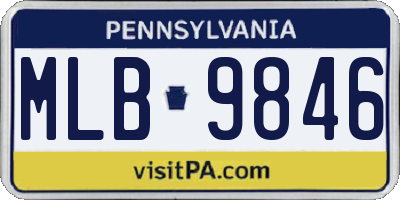 PA license plate MLB9846