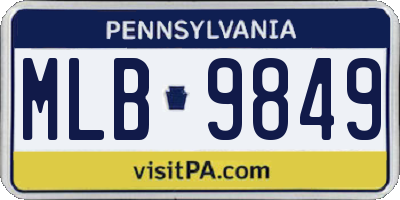 PA license plate MLB9849