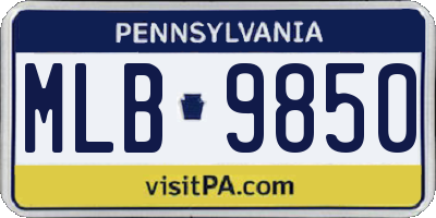 PA license plate MLB9850