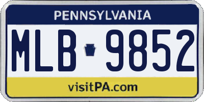 PA license plate MLB9852