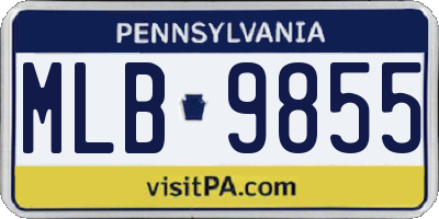 PA license plate MLB9855