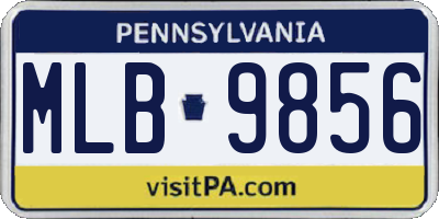 PA license plate MLB9856