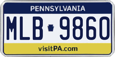 PA license plate MLB9860