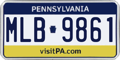 PA license plate MLB9861