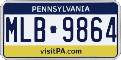 PA license plate MLB9864