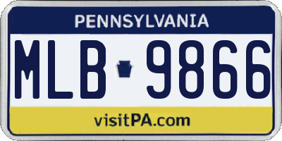 PA license plate MLB9866