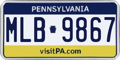 PA license plate MLB9867