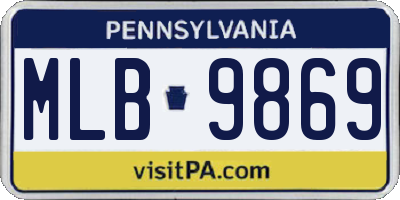 PA license plate MLB9869