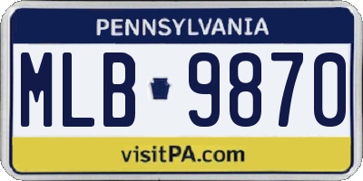 PA license plate MLB9870