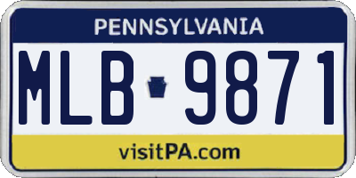PA license plate MLB9871