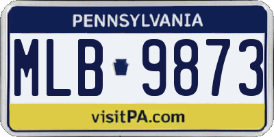 PA license plate MLB9873