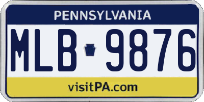 PA license plate MLB9876