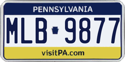 PA license plate MLB9877