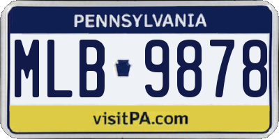 PA license plate MLB9878