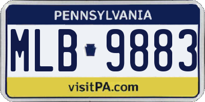 PA license plate MLB9883