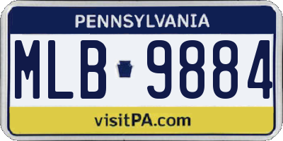 PA license plate MLB9884