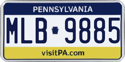 PA license plate MLB9885