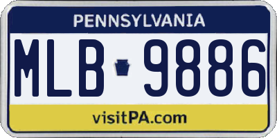 PA license plate MLB9886