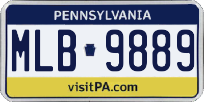PA license plate MLB9889