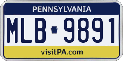PA license plate MLB9891