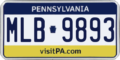 PA license plate MLB9893