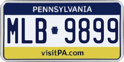 PA license plate MLB9899