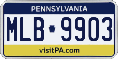 PA license plate MLB9903