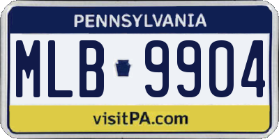 PA license plate MLB9904
