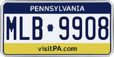 PA license plate MLB9908
