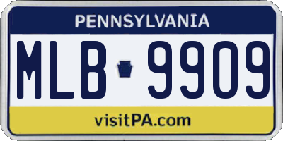 PA license plate MLB9909