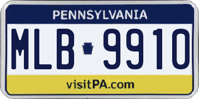 PA license plate MLB9910