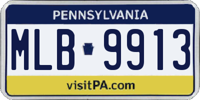 PA license plate MLB9913