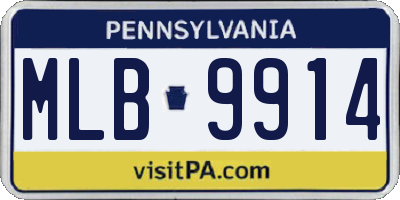 PA license plate MLB9914