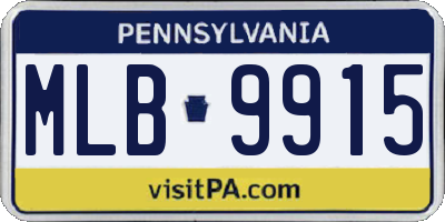 PA license plate MLB9915