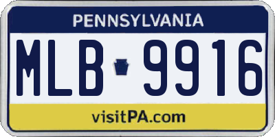 PA license plate MLB9916