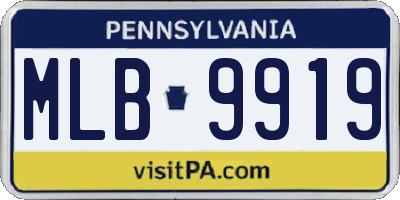 PA license plate MLB9919