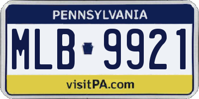 PA license plate MLB9921