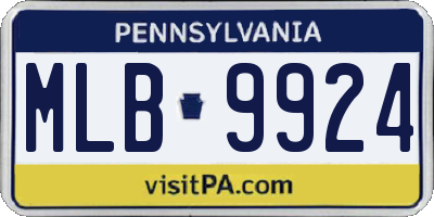 PA license plate MLB9924