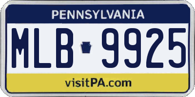 PA license plate MLB9925