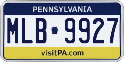 PA license plate MLB9927